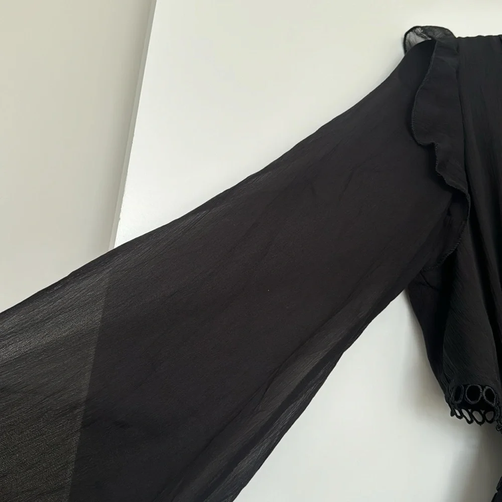 ASOS Black Ruffle Mini Dress - Picture 6 of 12